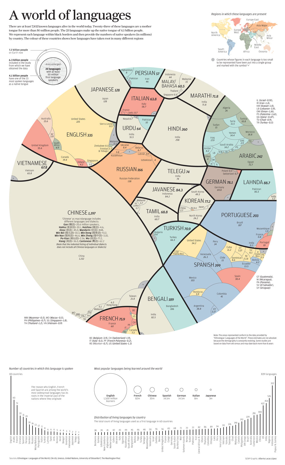 grafico de linguas